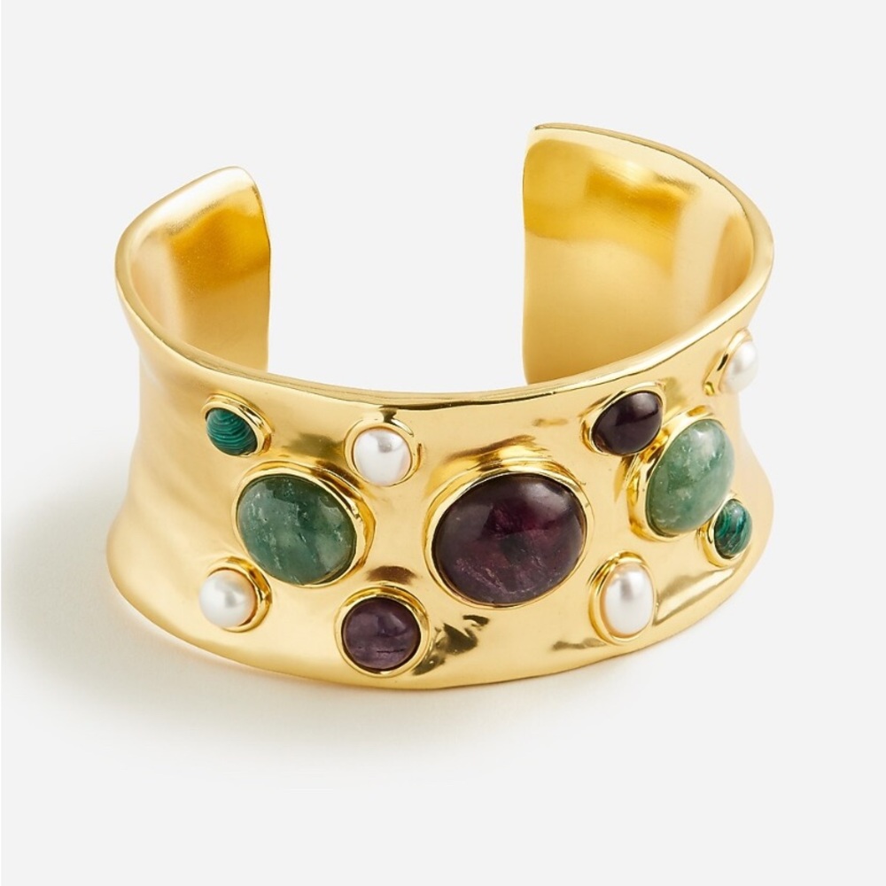 J crew Jcrew freshwater pearl and stone cuff bracelet NWT